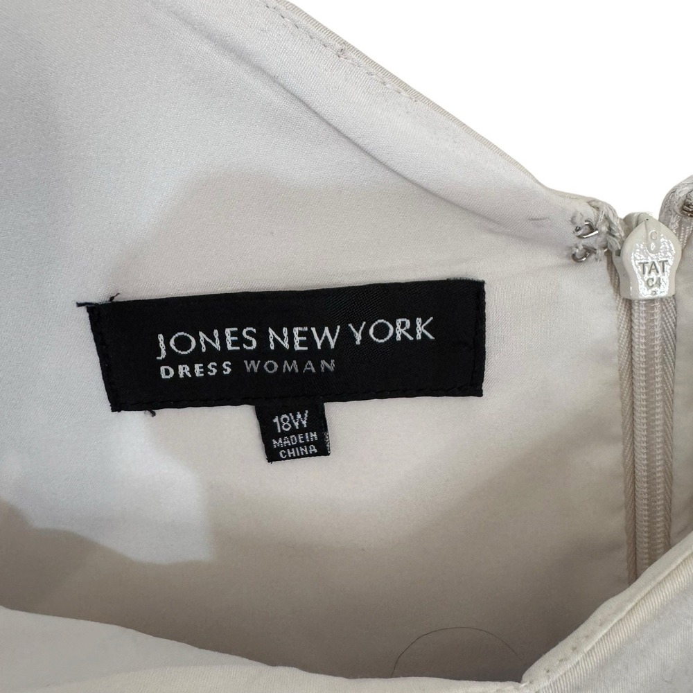 Jones New York Dress Woman Size 18W Sleeveless Floral Purple White Lined Pockets - Picture 3 of 8